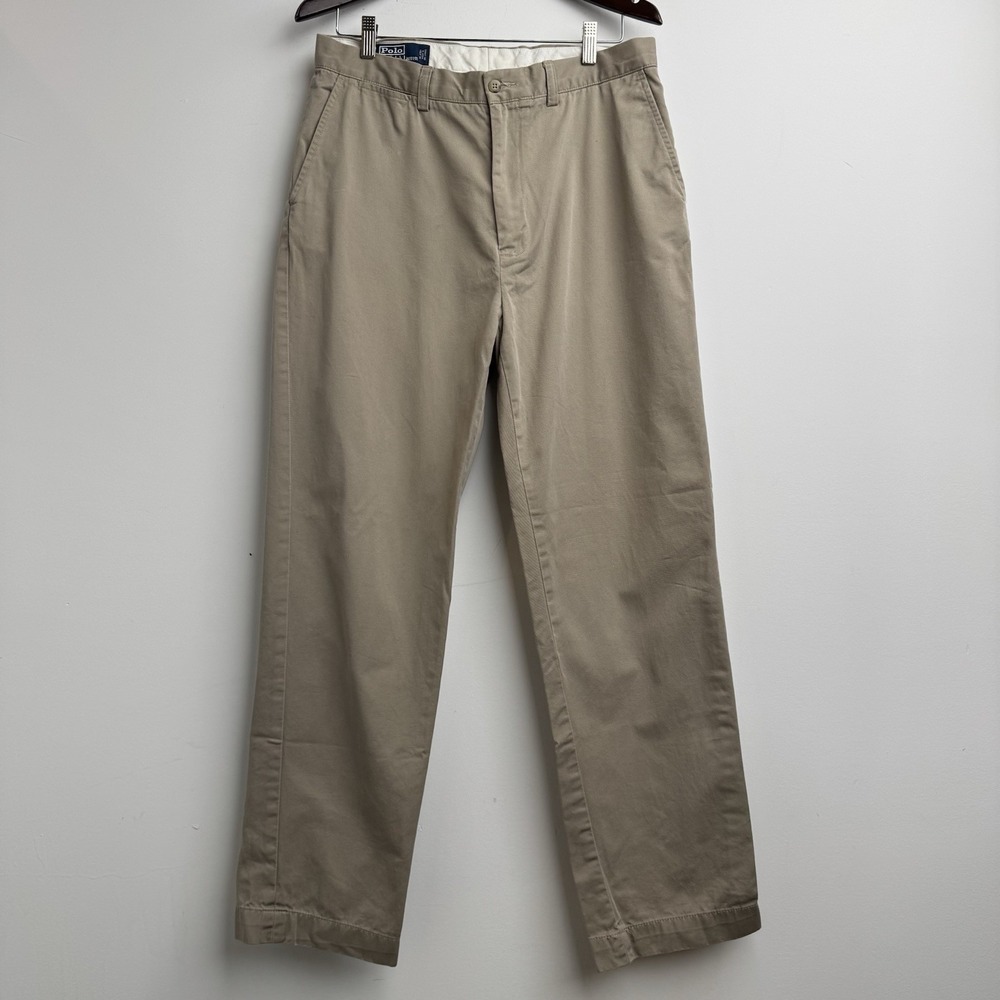 VTG Polo Ralph Lauren Chino Pants Mens 34/32 Beige Prospect Cotton Casual Preppy